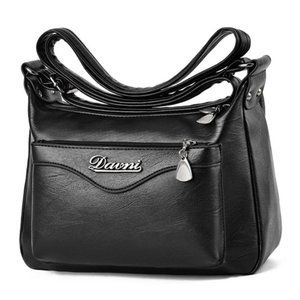 Ablanczoom Womens Crossbody Bag Multi-Pocket Large-capacity Soft Leather Handbag